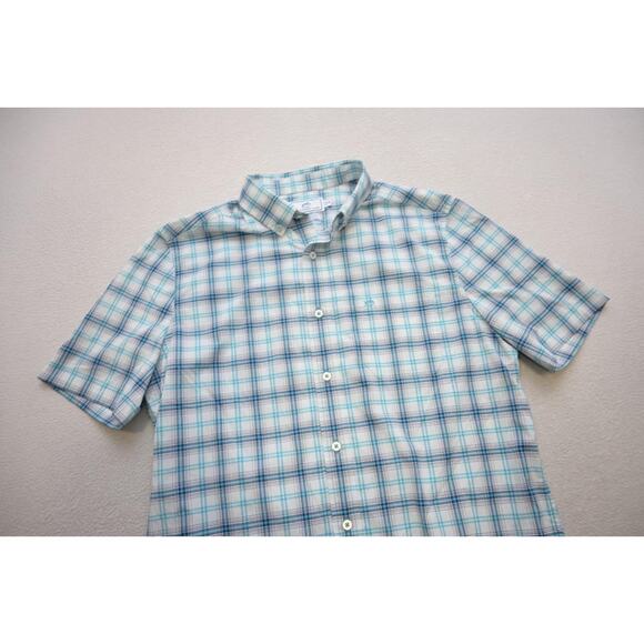 Southern Tide Intercoastal SkipJack Dress Shirt Plaid Nylon Stretch Mens Medium - Picture 5 of 7